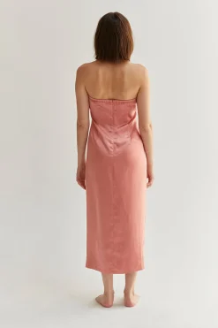 Lina Satin Midi Dress