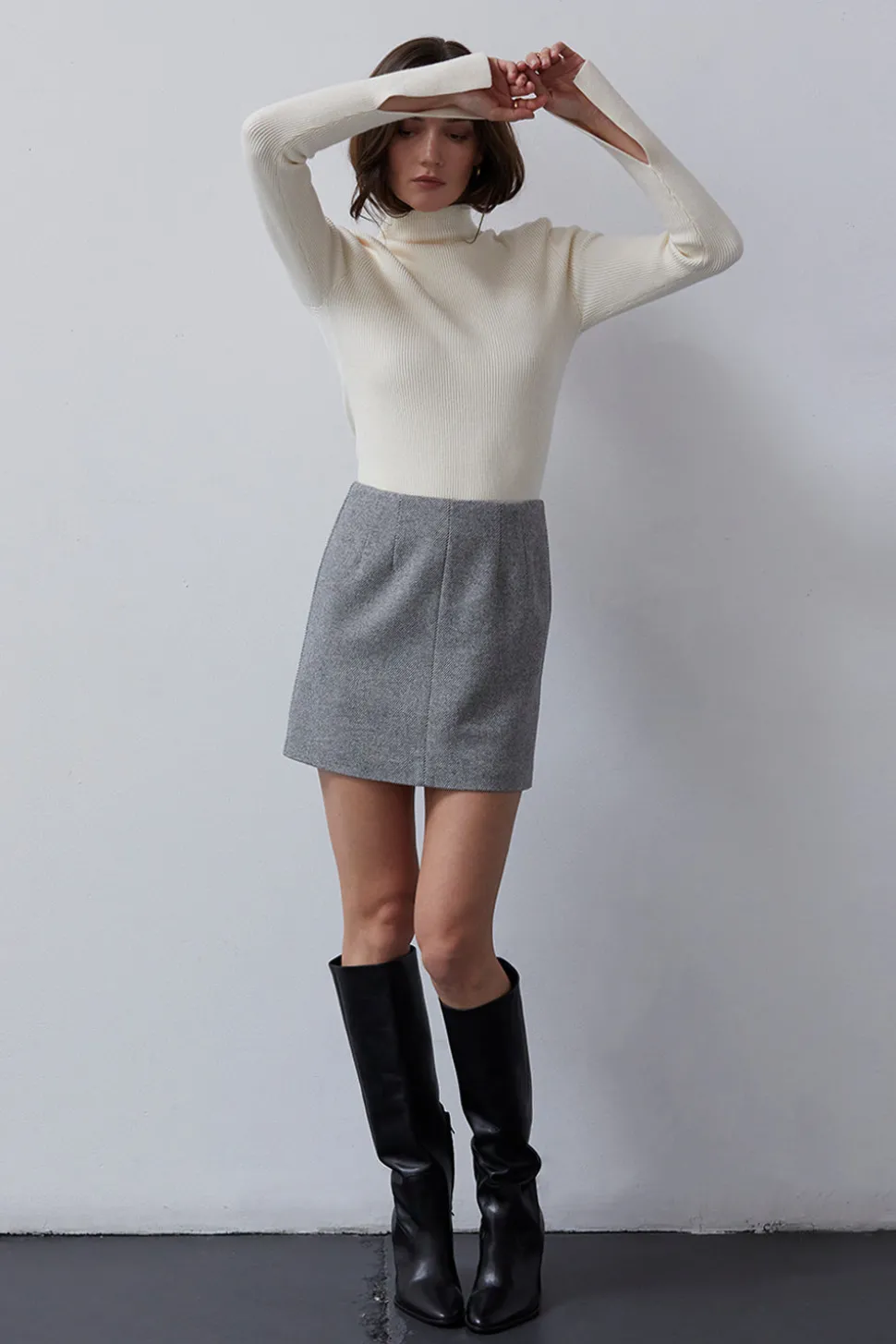 Lyla Brushed Tweed Mini Skirt