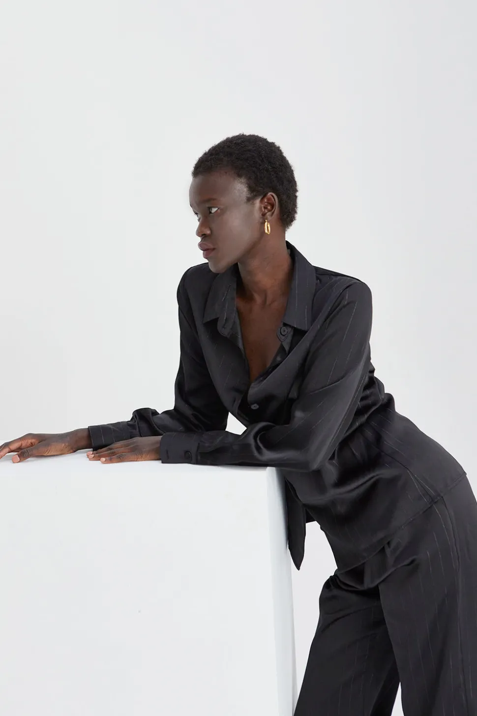 Maurice Satin Pinstripe Shirt