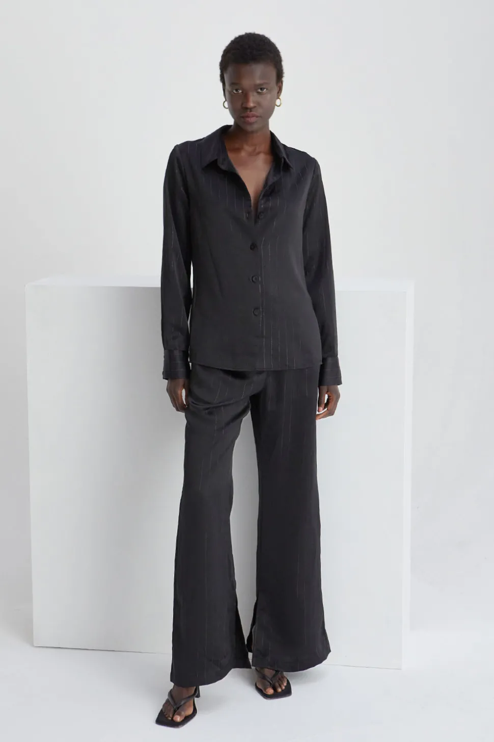 Maurice Satin Pinstripe Shirt