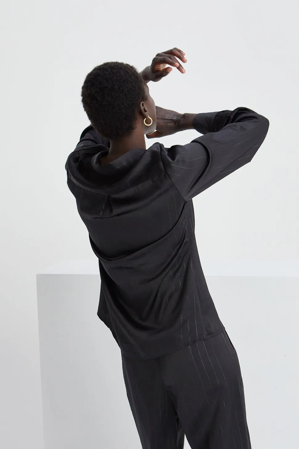 Maurice Satin Pinstripe Shirt