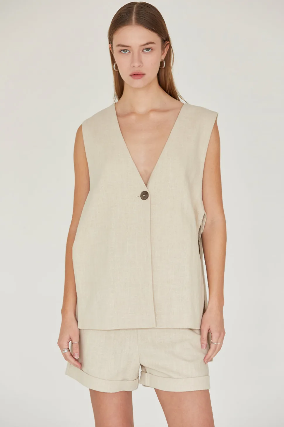 McKenna Linen Blazer Vest