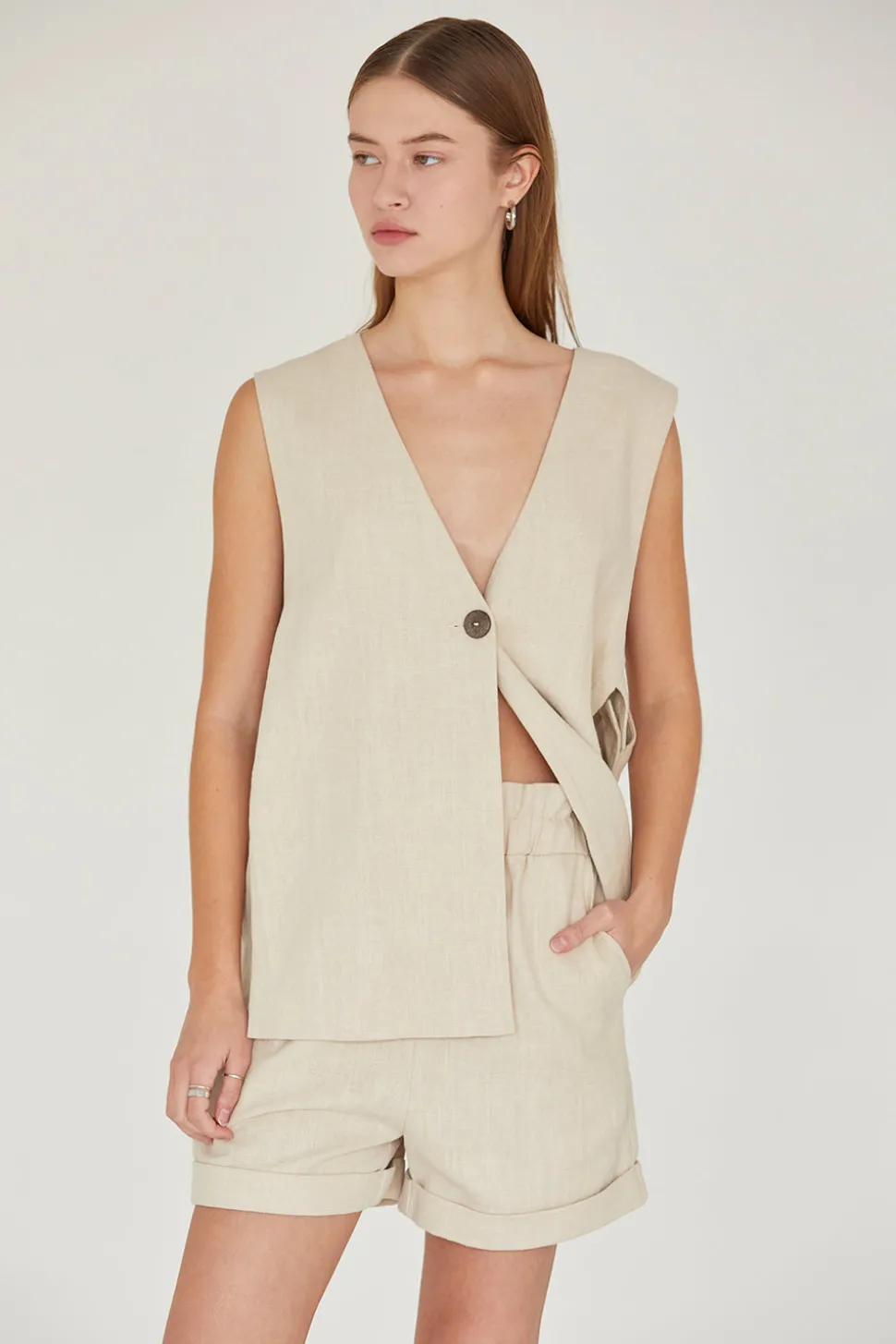 McKenna Linen Blazer Vest