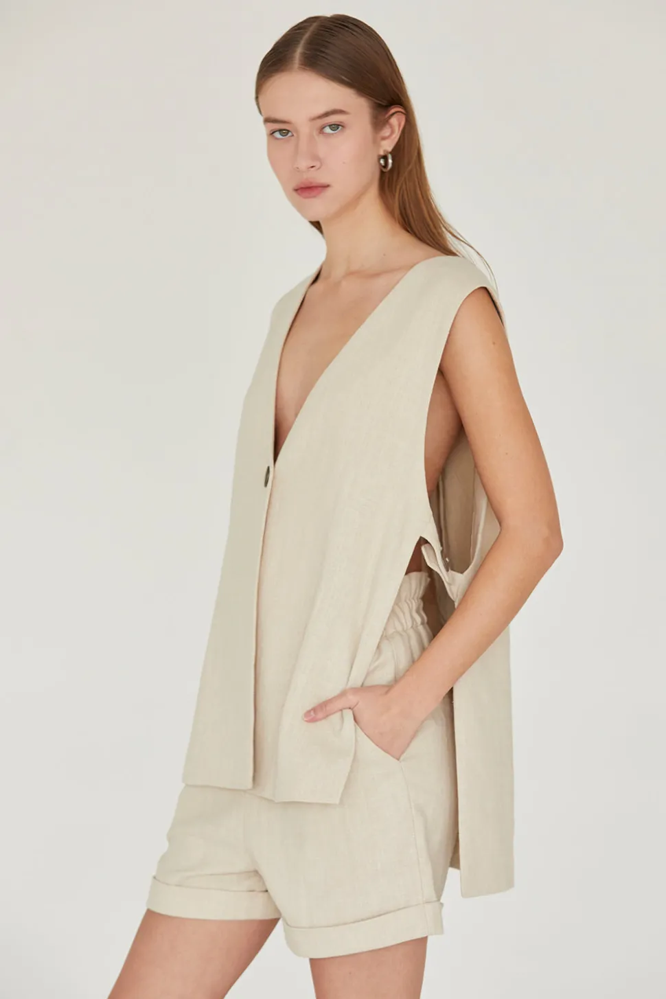 McKenna Linen Blazer Vest
