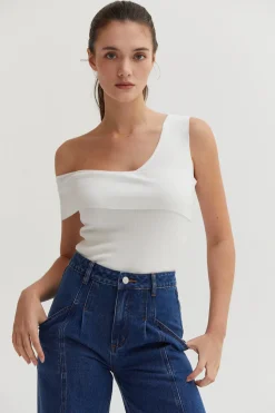 Micah One Shoulder Knit Top