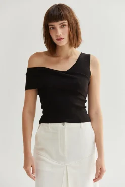 Micah One Shoulder Knit Top