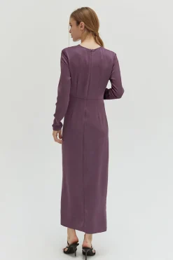 Monique Textured Satin Midi Dress