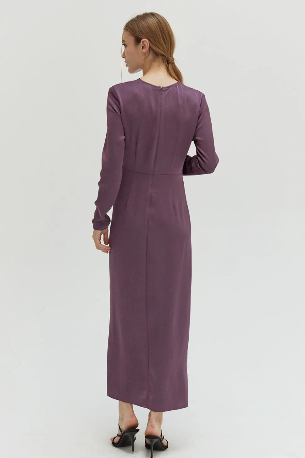 Monique Textured Satin Midi Dress