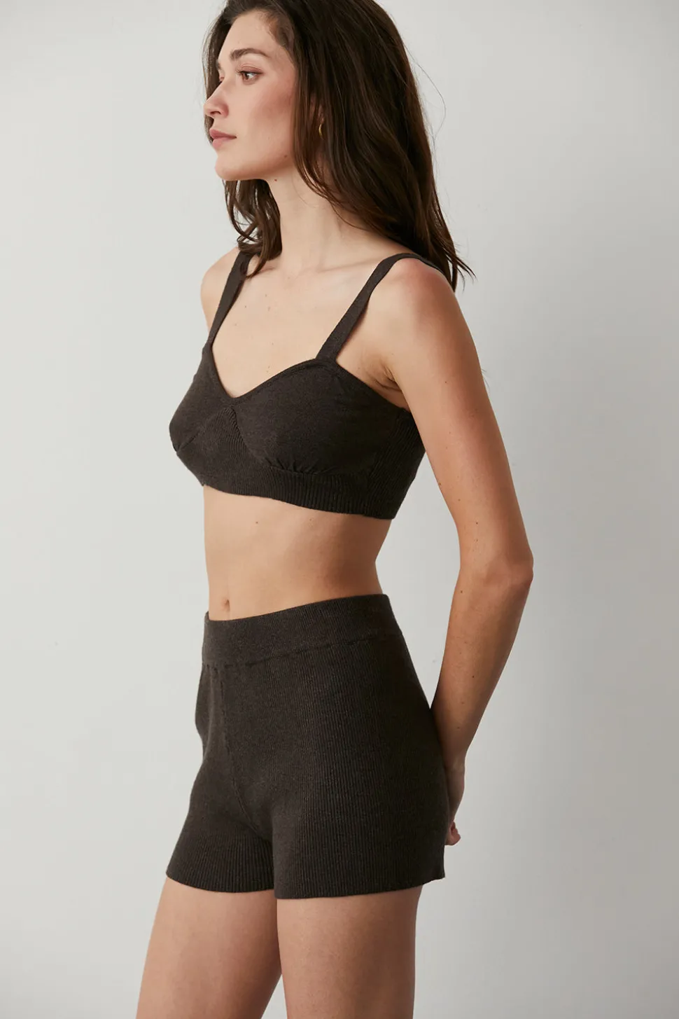 Mylie Ribbed Knit Shorts Set