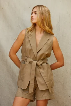 Neah Belted Sleeveless Blazer