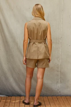 Neah Belted Sleeveless Blazer