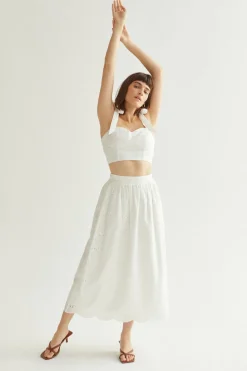Raylene Eyelet Midi Skirt