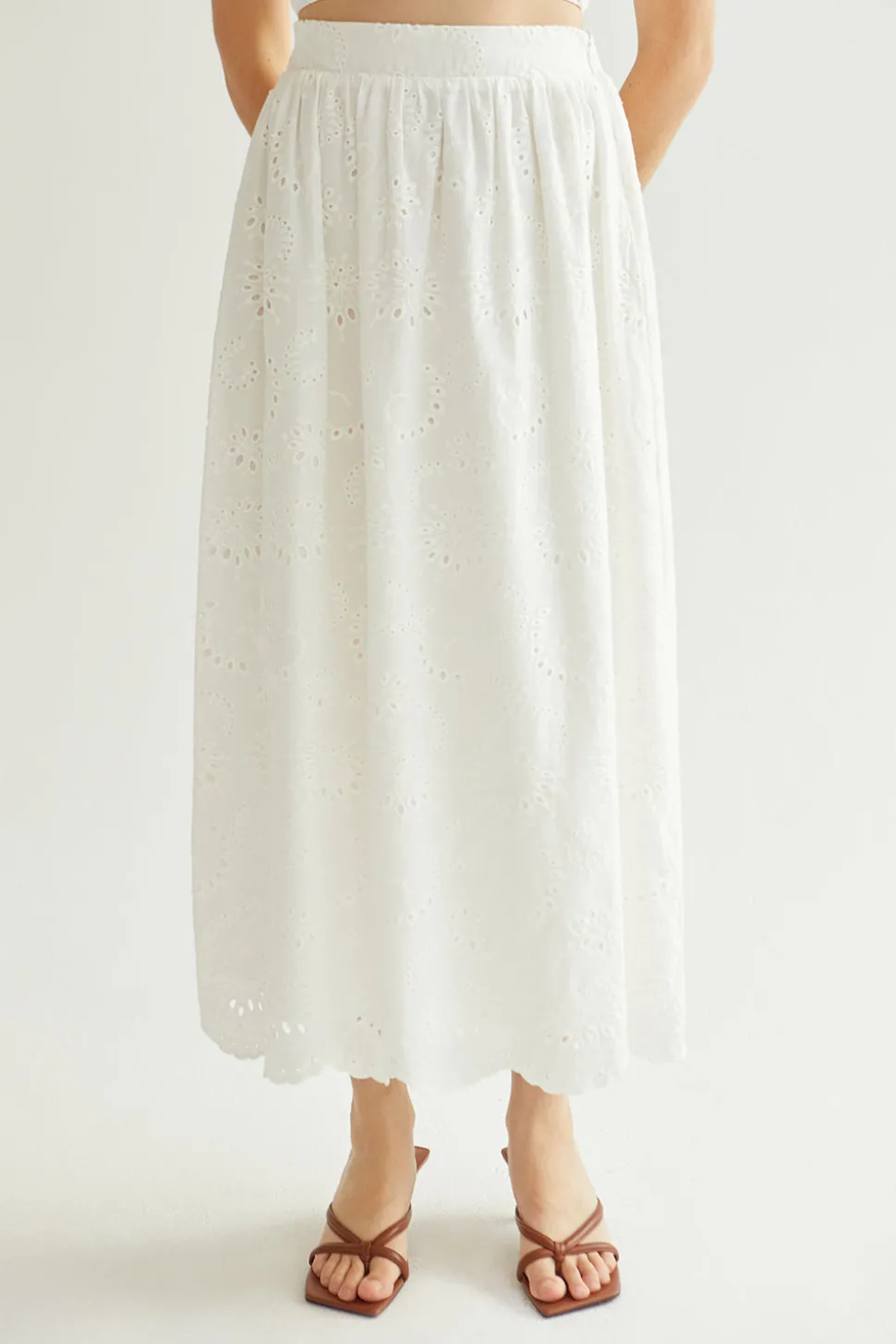 Raylene Eyelet Midi Skirt