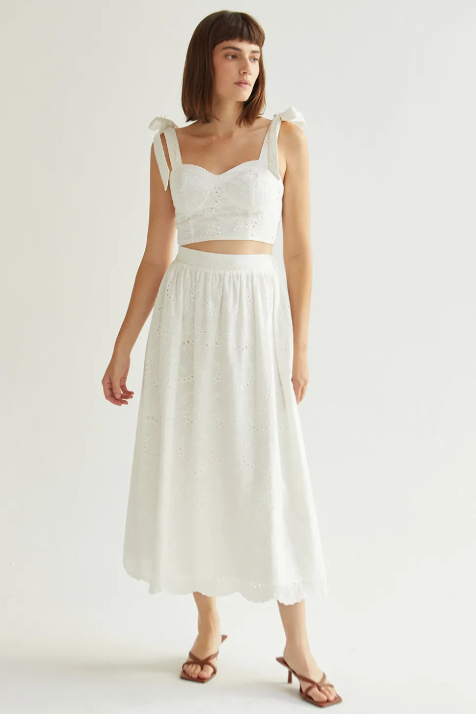 Raylene Eyelet Midi Skirt