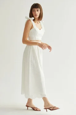Raylene Eyelet Midi Skirt