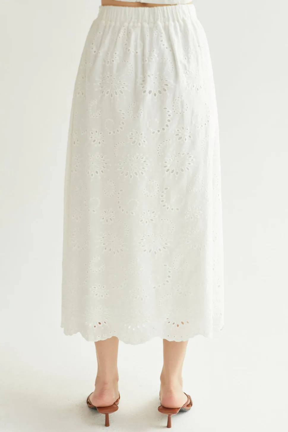 Raylene Eyelet Midi Skirt