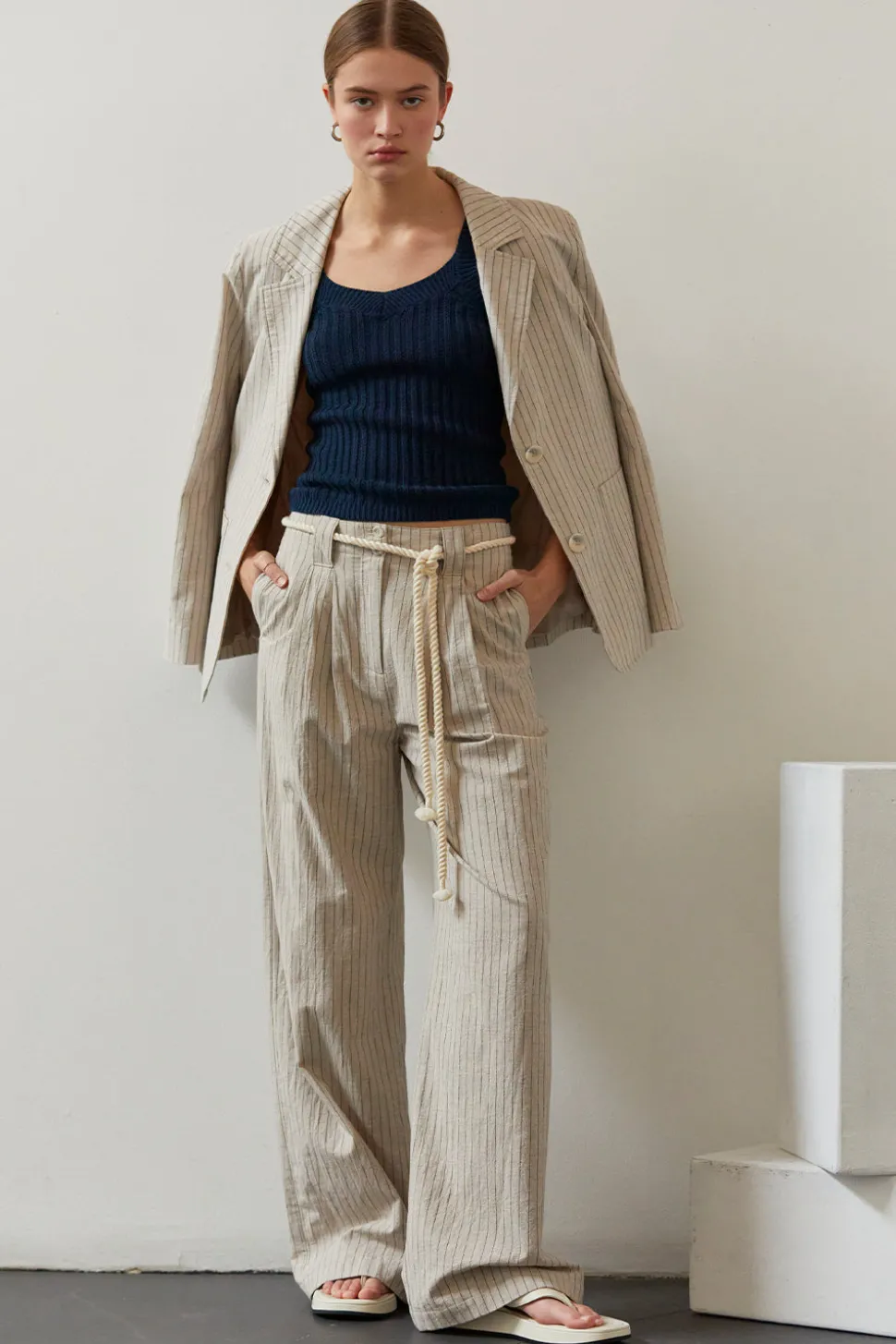 Riley Cotton Stripe Blazer