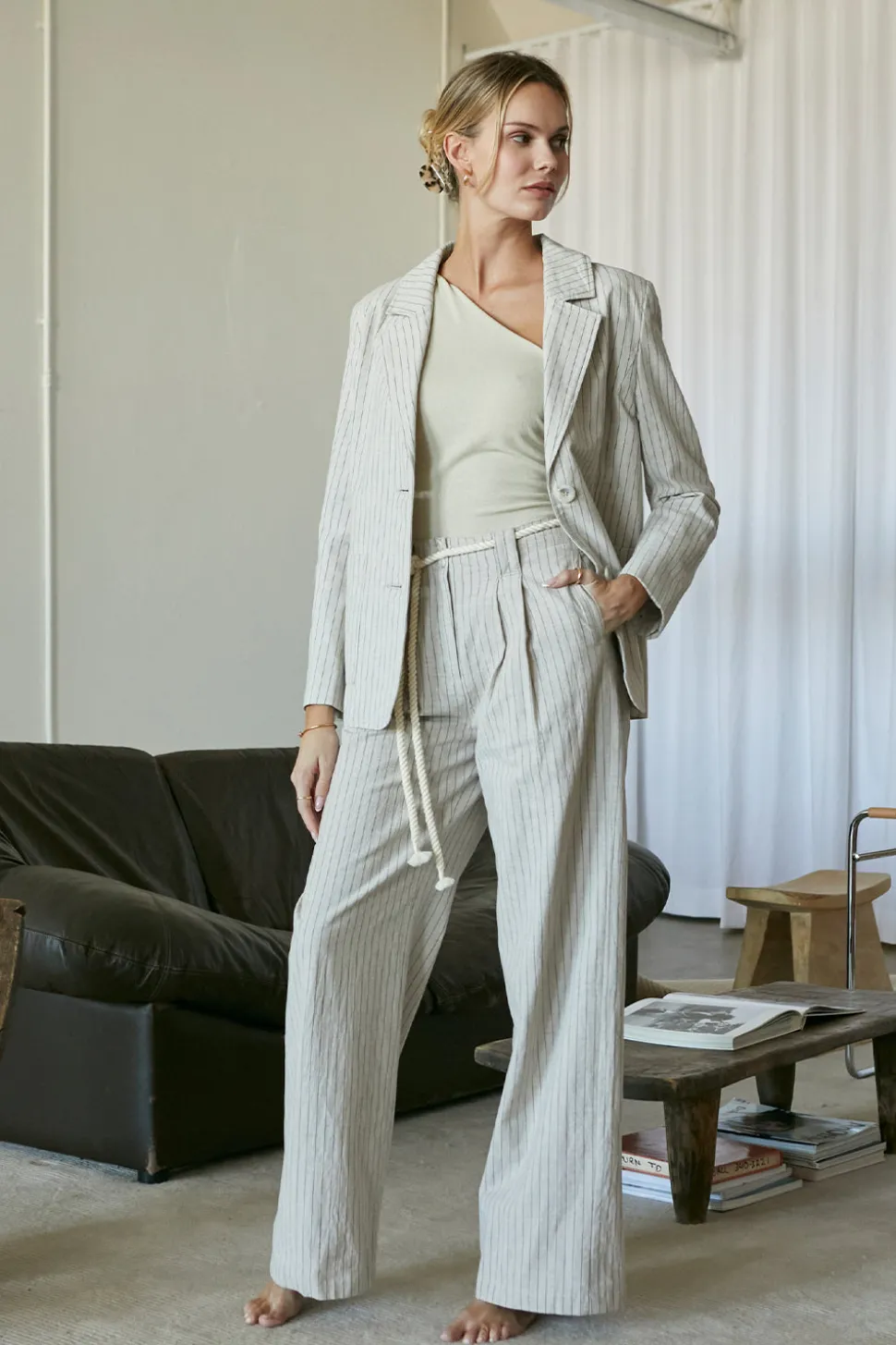 Riley Cotton Stripe Blazer