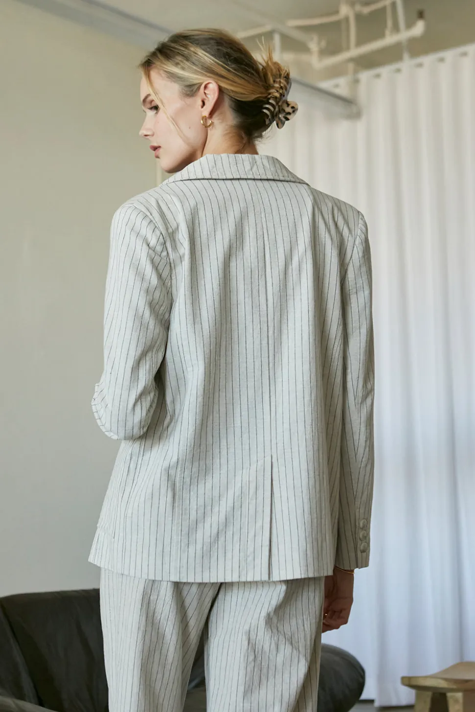 Riley Cotton Stripe Blazer