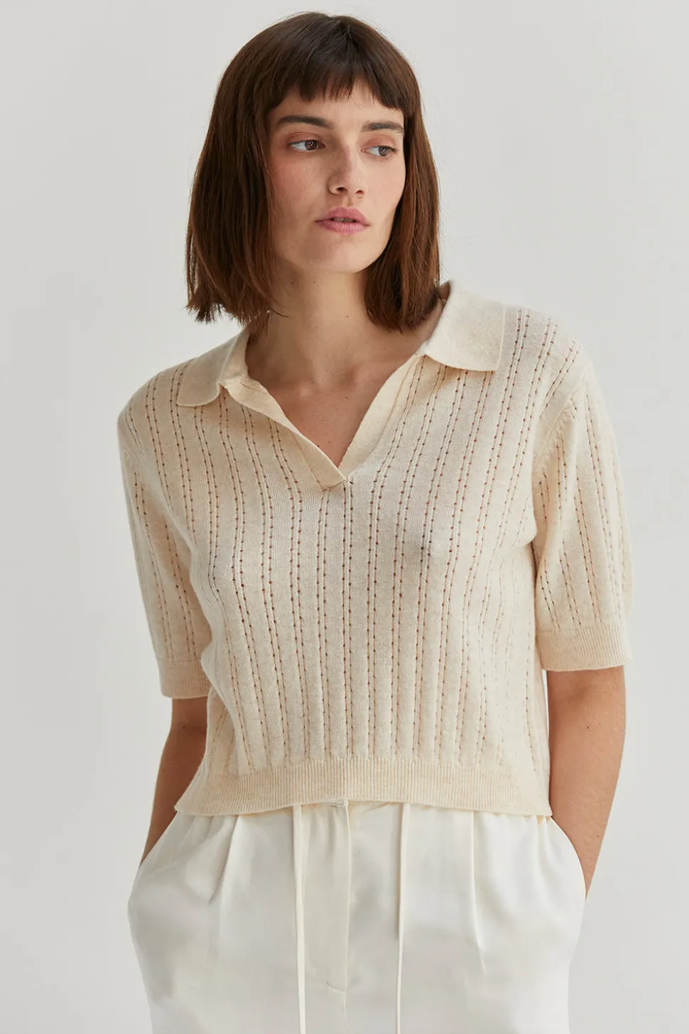 Saman Pointelle Knit Top