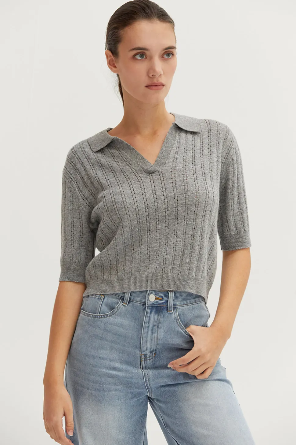 Saman Pointelle Knit Top