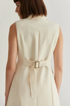 Sasha Sleeveless Long Blazer