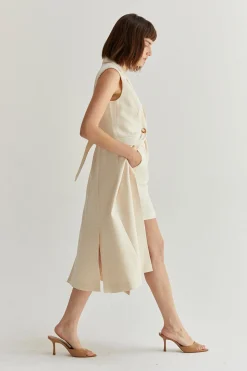 Sasha Sleeveless Long Blazer