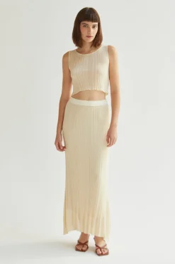 Shirley Pleated Knit Skirt