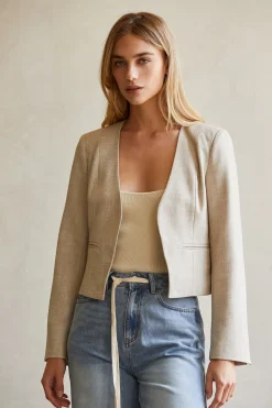 Sofia Crop Open Blazer
