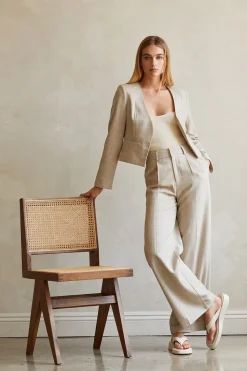 Sofia Crop Open Blazer