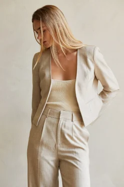 Sofia Crop Open Blazer