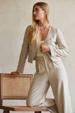 Sofia Crop Open Blazer
