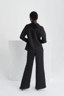 Tamara Satin Pinstripe Pants
