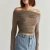 Tania Knit Top - Dark Taupe