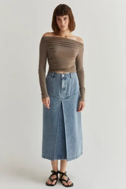 Tania Knit Top - Dark Taupe