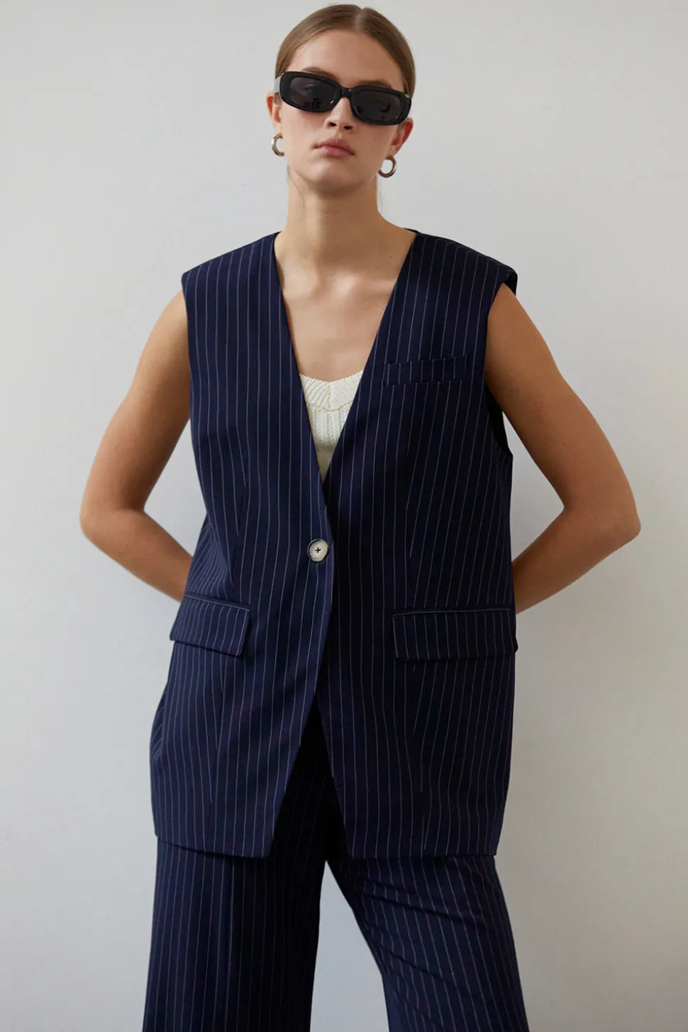 Valencia Pinstripe Blazer Vest
