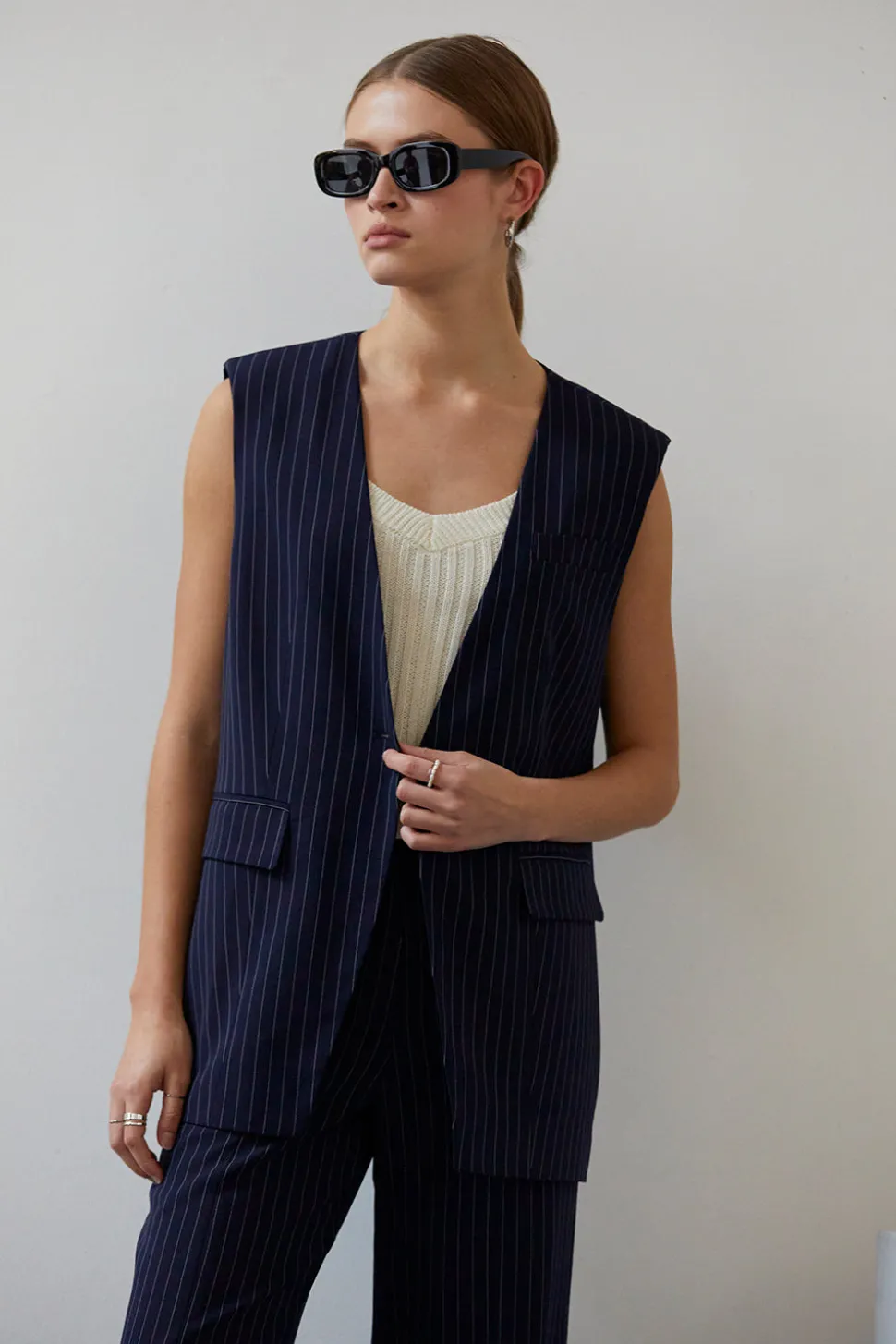Valencia Pinstripe Blazer Vest