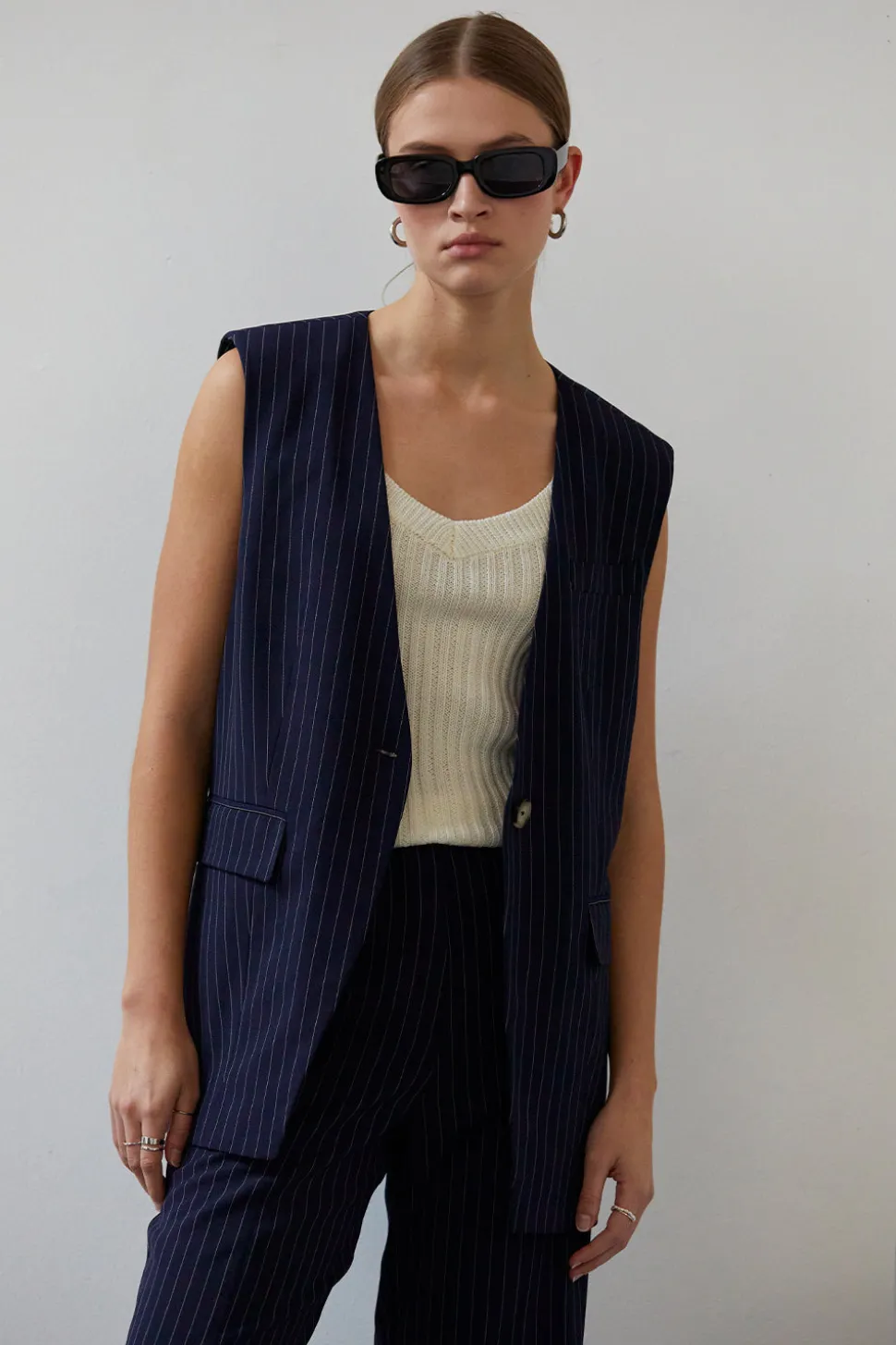 Valencia Pinstripe Blazer Vest