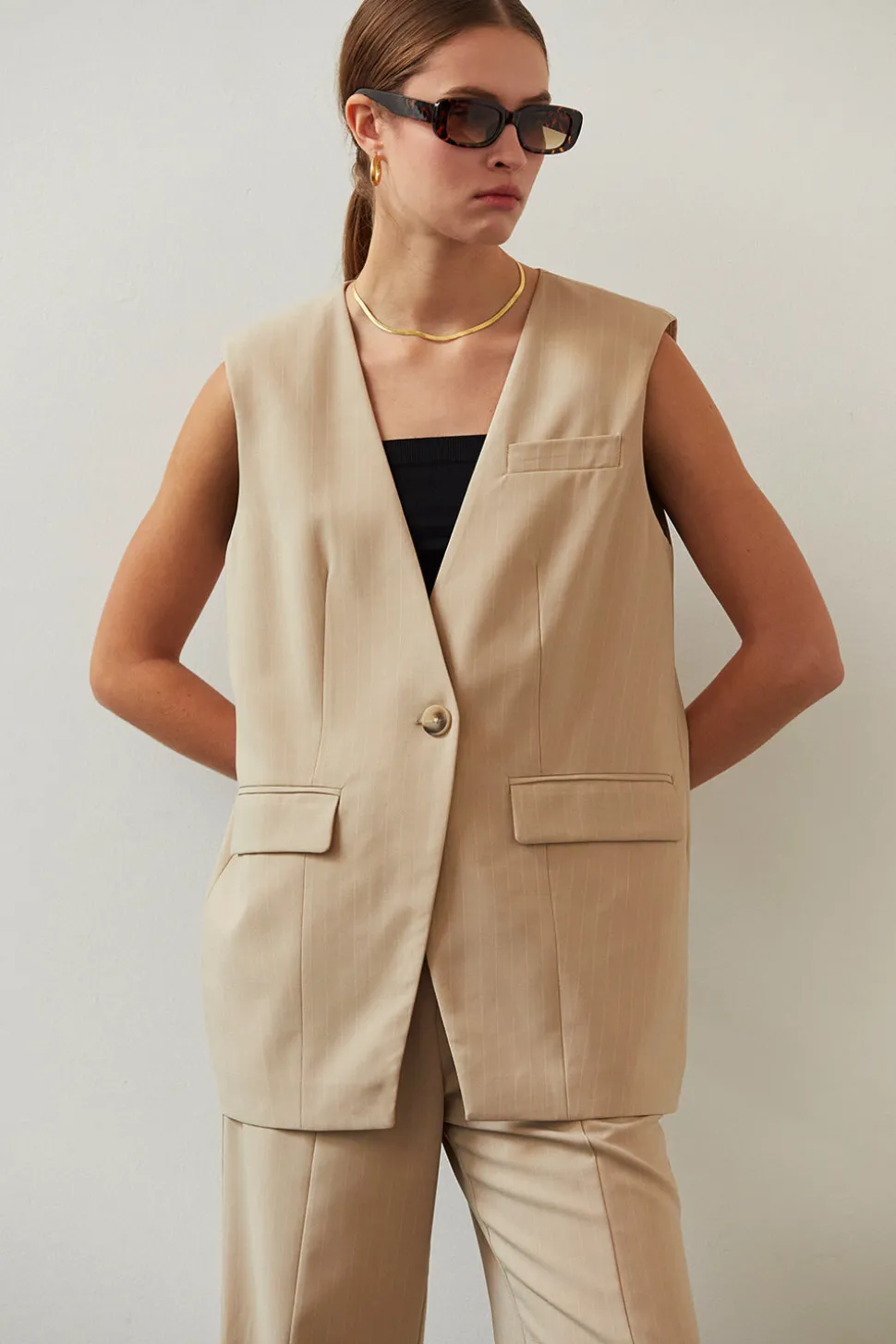 Valencia Pinstripe Blazer Vest
