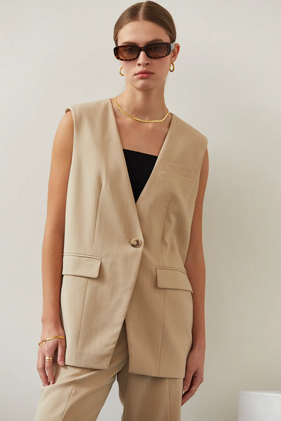 Valencia Pinstripe Blazer Vest