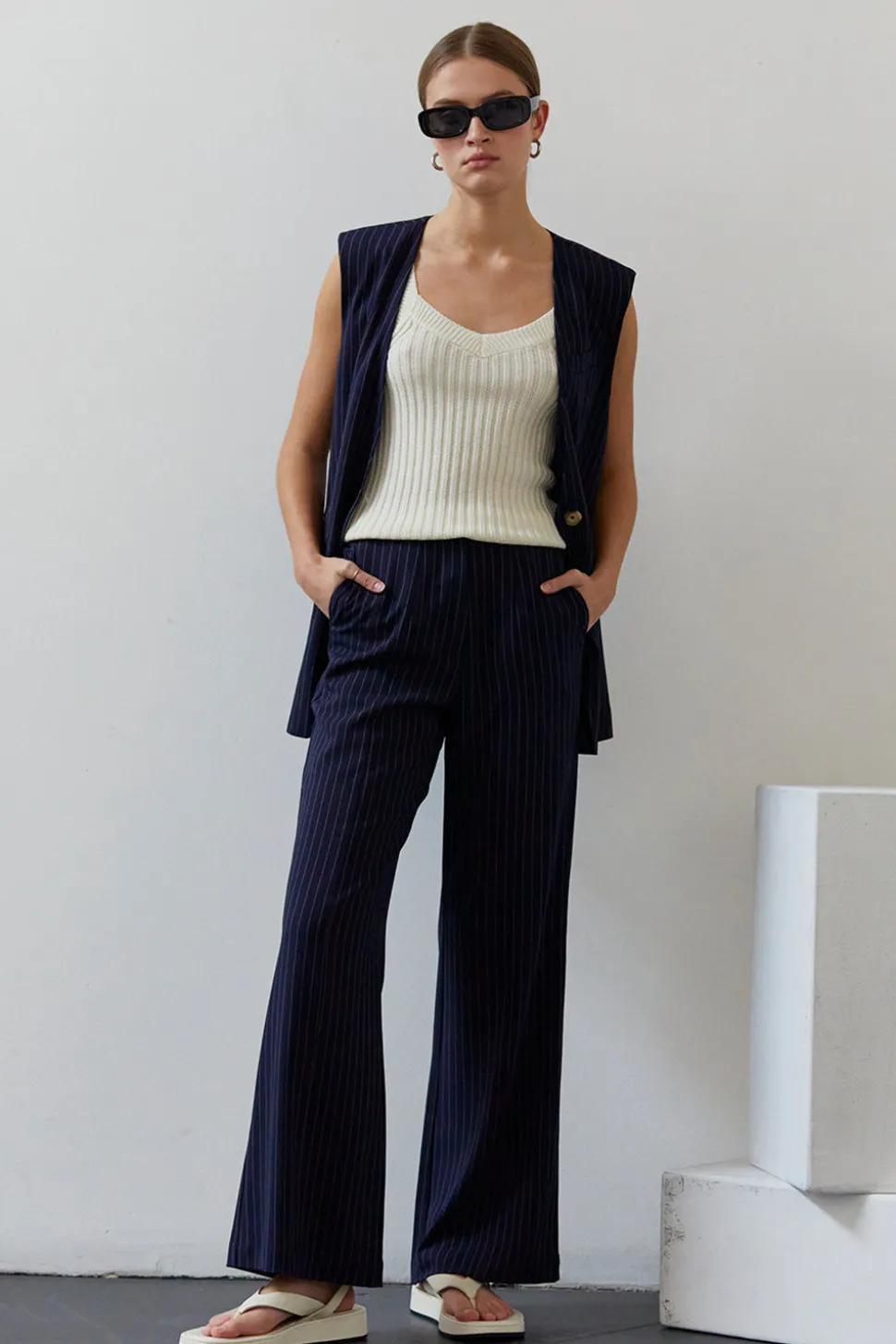 Valencia Pinstripe Trousers