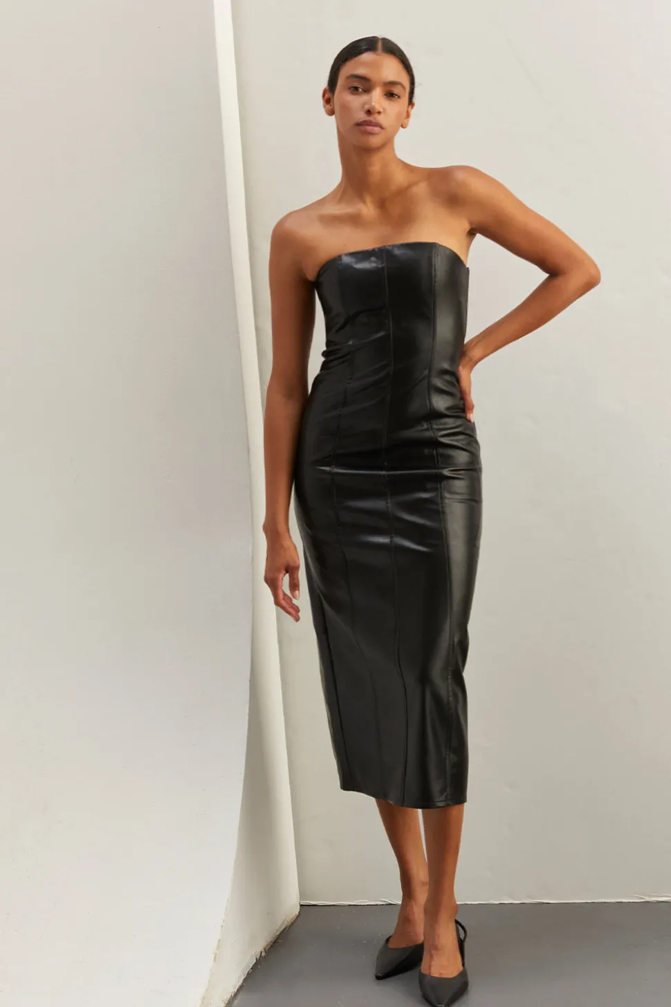 Valentina Vegan Leather Tube Dress