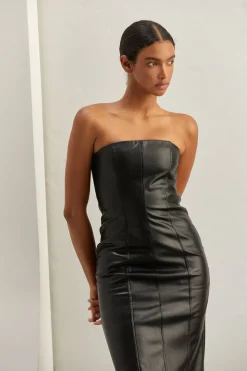 Valentina Vegan Leather Tube Dress
