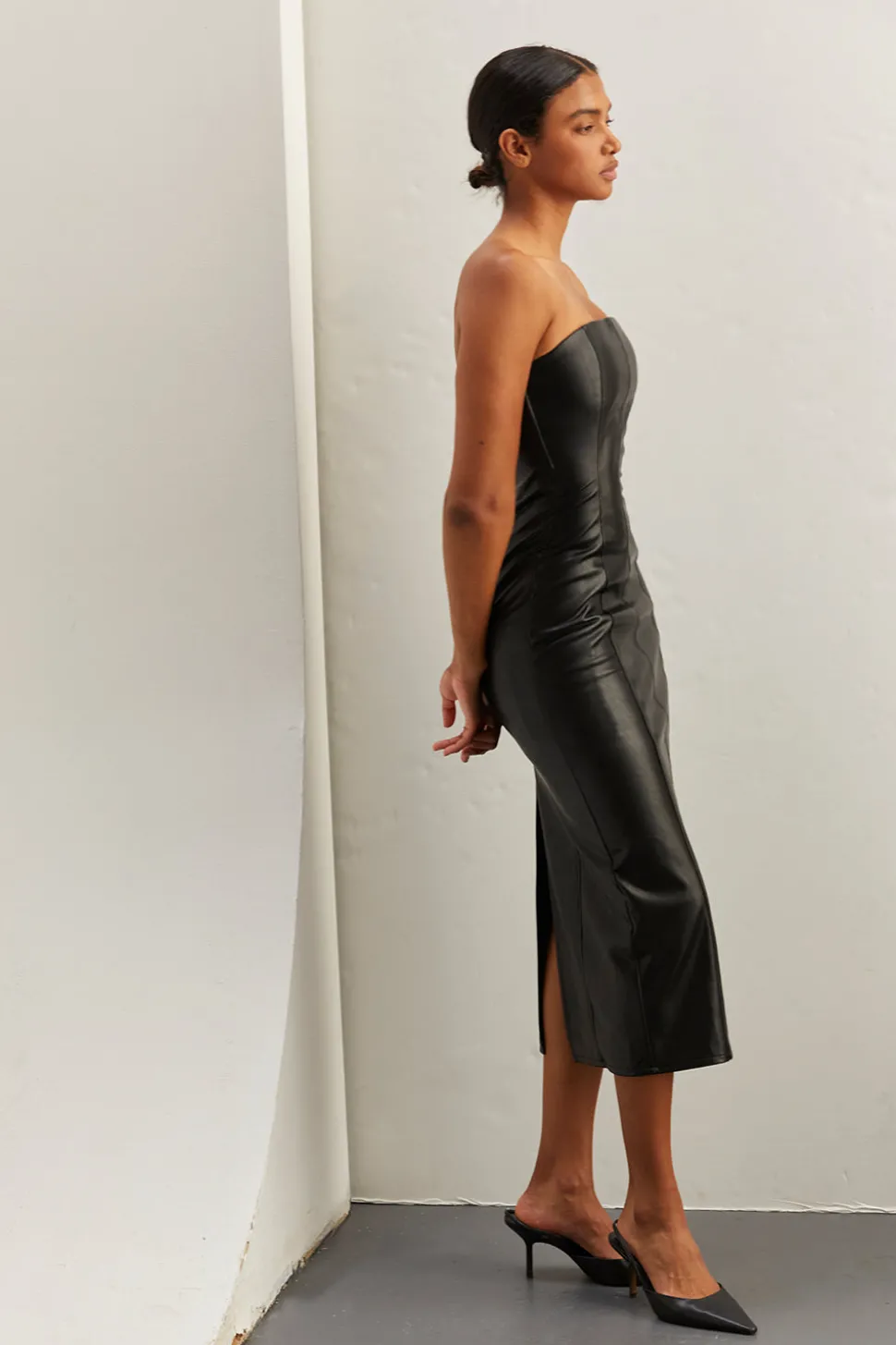 Valentina Vegan Leather Tube Dress