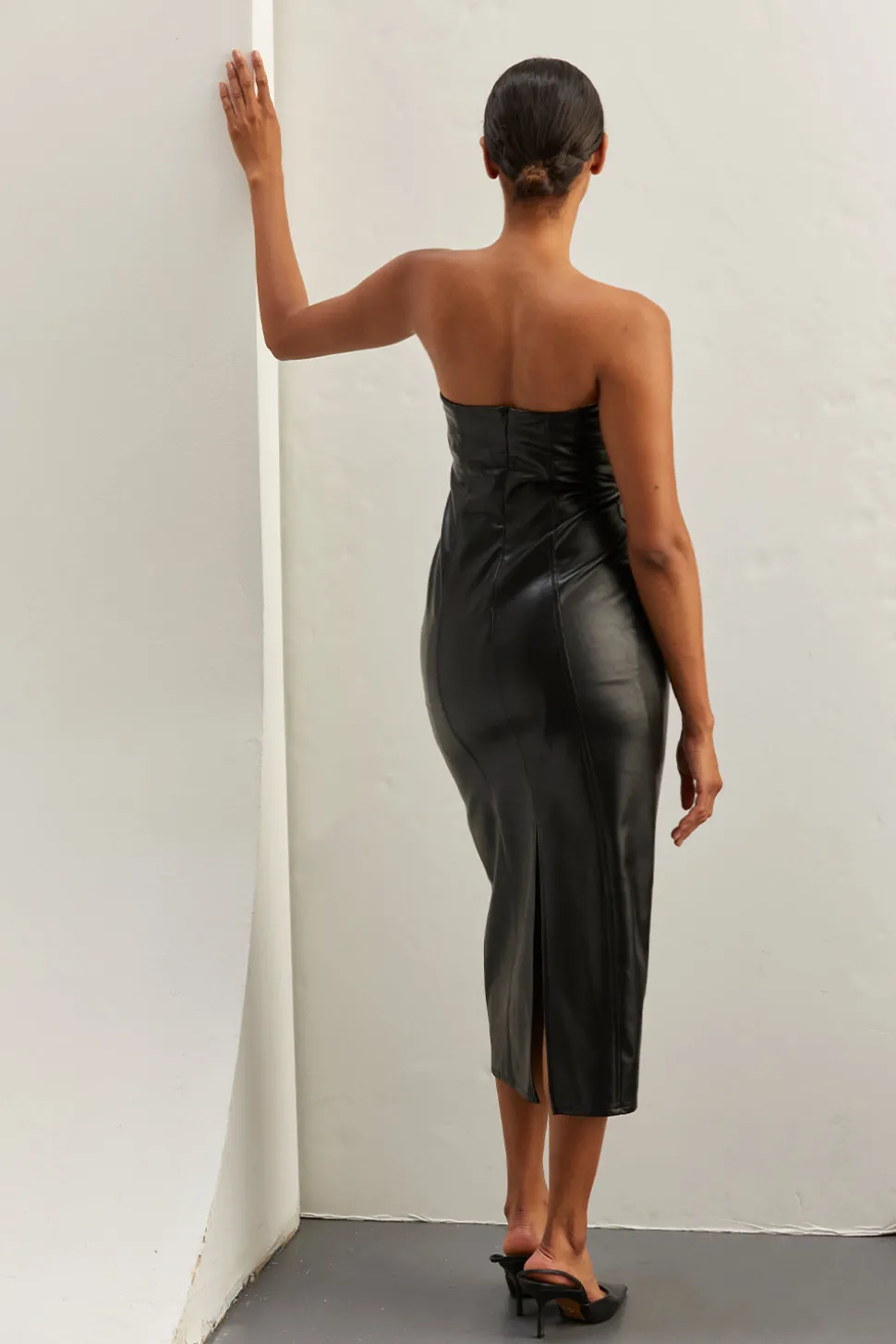 Valentina Vegan Leather Tube Dress
