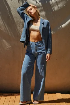 Victoria Wide Leg Denim Pants