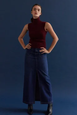 Yosira Sleeveless Turtleneck Sweater Top