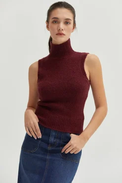 Yosira Sleeveless Turtleneck Sweater Top